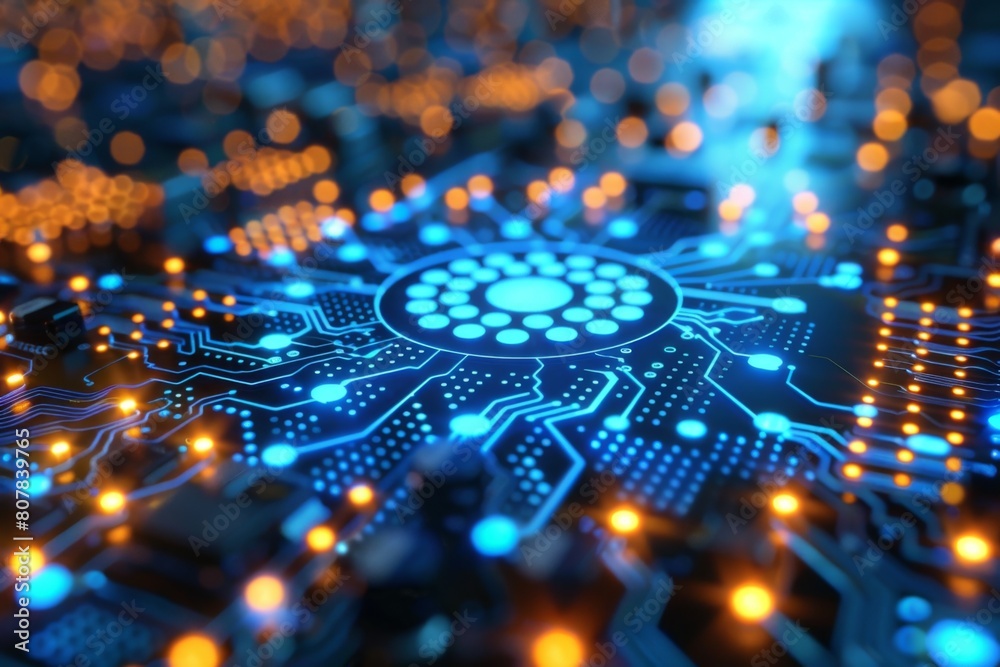 abstract circuit board. 3 d rendering