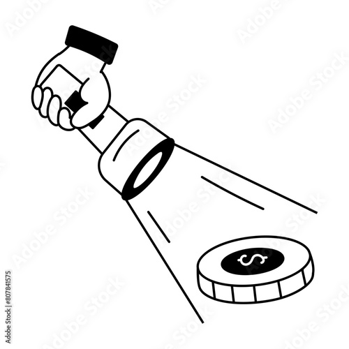 Ready to use doodle icon of searching money 