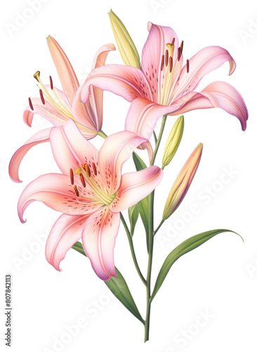 PNG  Flower lily blossom drawing. © Rawpixel.com