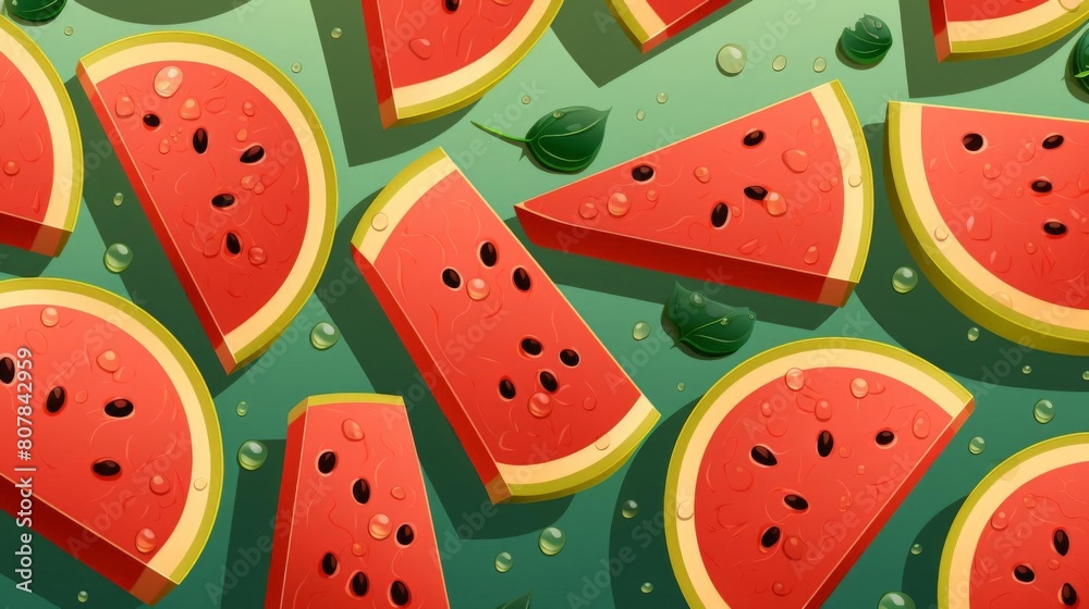 pattern of watermelon slices with soft colors pattern of watermelon slices with soft colors
