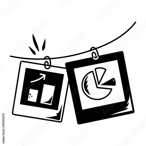 Ready to use doodle icon of data photographs