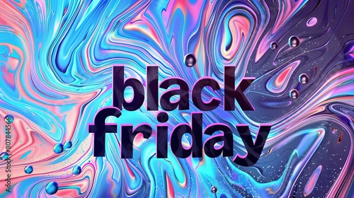 A colorful abstract background with "Black Friday" text in the center