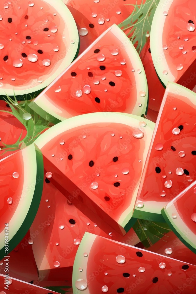 pattern of watermelon slices with soft colors pattern of watermelon slices with soft colors