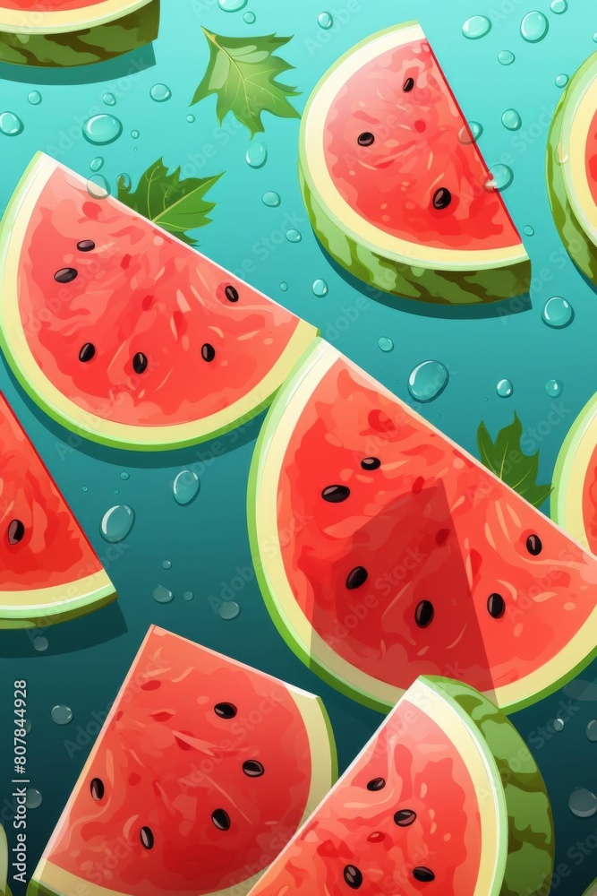 pattern of watermelon slices with soft colors pattern of watermelon slices with soft colors