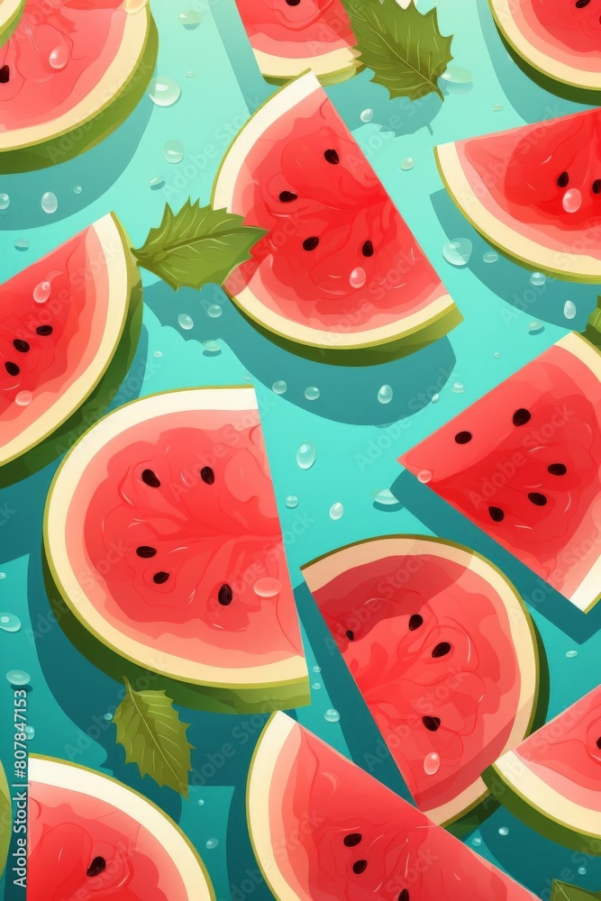 pattern of watermelon slices with soft colors pattern of watermelon slices with soft colors