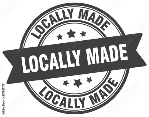 locally made stamp. locally made label on transparent background. round sign