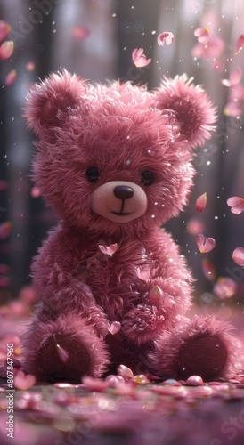 cute teddy bear with pink heart
