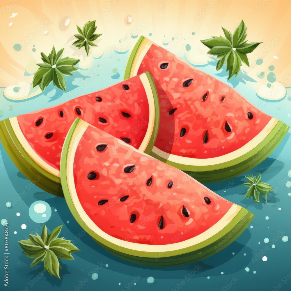 pattern of watermelon slices with soft colors pattern of watermelon slices with soft colors