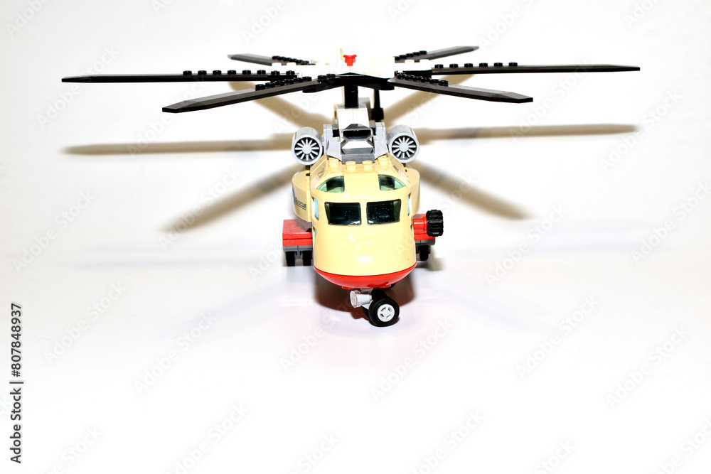Fototapeta premium Toy helicopter, view from the cockpit.