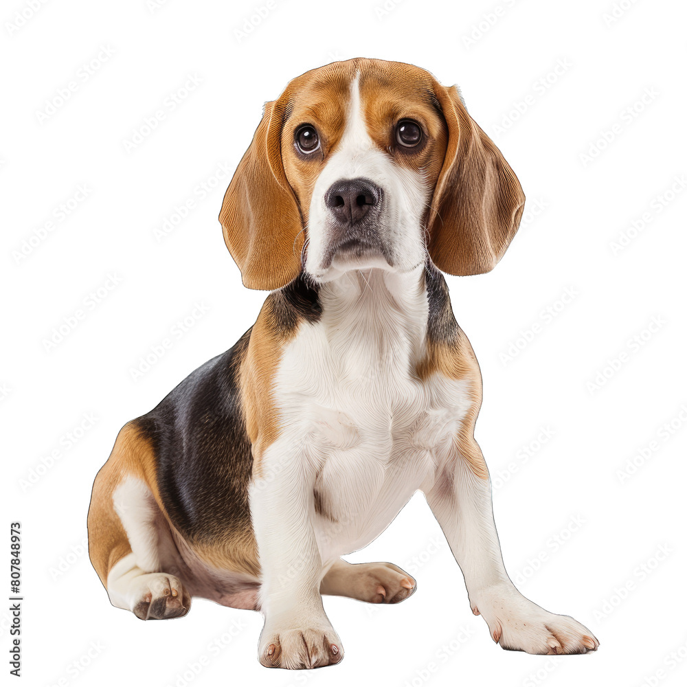 beagle dog isolated on white background 
