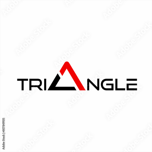 Triangle text logo design with the number 7 on the letter A.