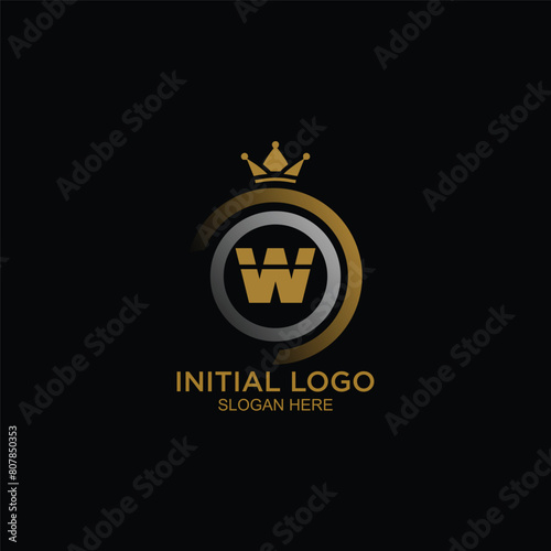 Free Download initial logo with crown icon, initial logo king - GFXLoad