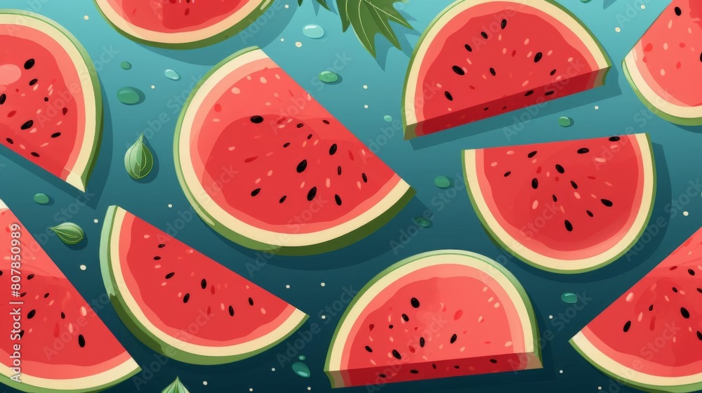 pattern of watermelon slices with soft colors pattern of watermelon slices with soft colors