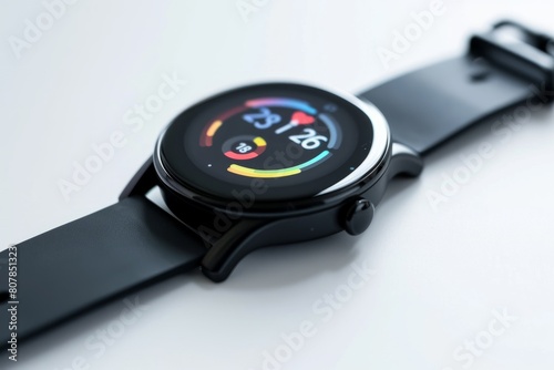 Smartwatch with black round dial