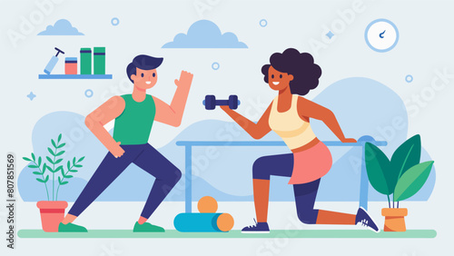 Two health vloggers team up to create a lowimpact workout challenge showcasing the variety of exercises that can be done without putting stress on the. Vector illustration