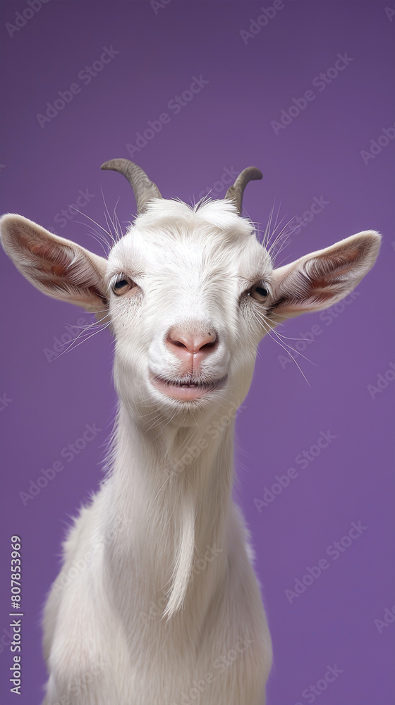Eid ul Adha concept, A beautiful, cute goat against a mesmerizing purple background. Eid celebration Eid ul Adha concept, A beautiful, cute goat against a mesmerizing purple background. Eid celebration