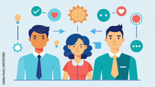 A mentorship program where neurodivergent individuals are paired with successful professionals in their field of interest for guidance and support.. Vector illustration