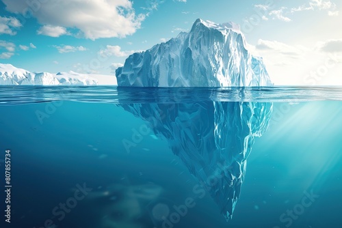 Huge iceberg with underwater view