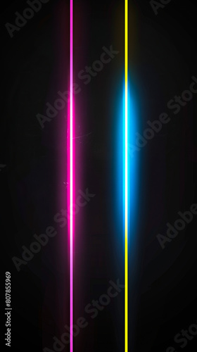 Two brightly colored lines on a black background.