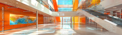 Global Cultural Exchange Center Floor: Featuring cultural exhibition spaces, language learning labs, international student meeting areas, and cultural ambassadors promoting cross-cultural understandin photo