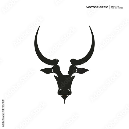 bull silhouette, character, logo, design, vector, illustration, © mochiro