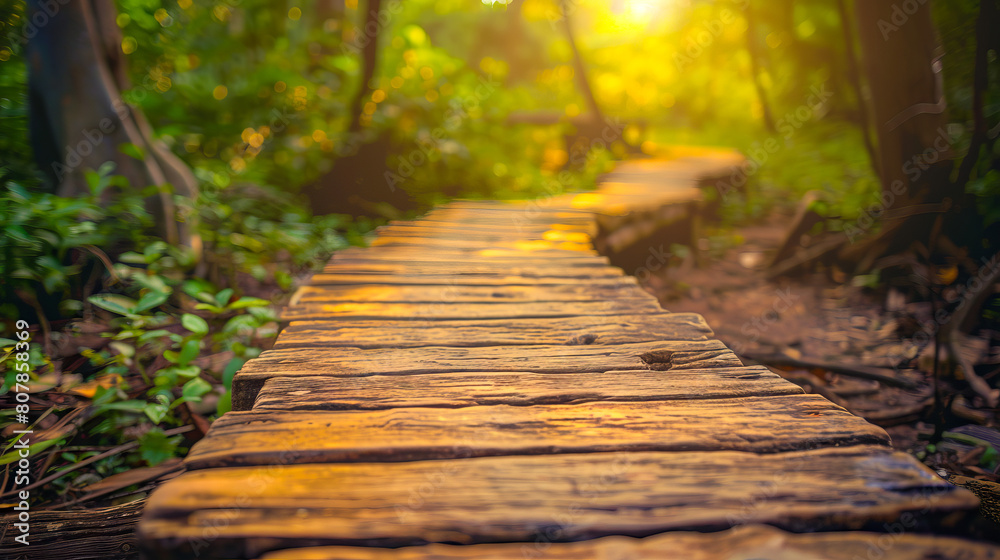 Wooden path in the forest. Wooden path in the forest.