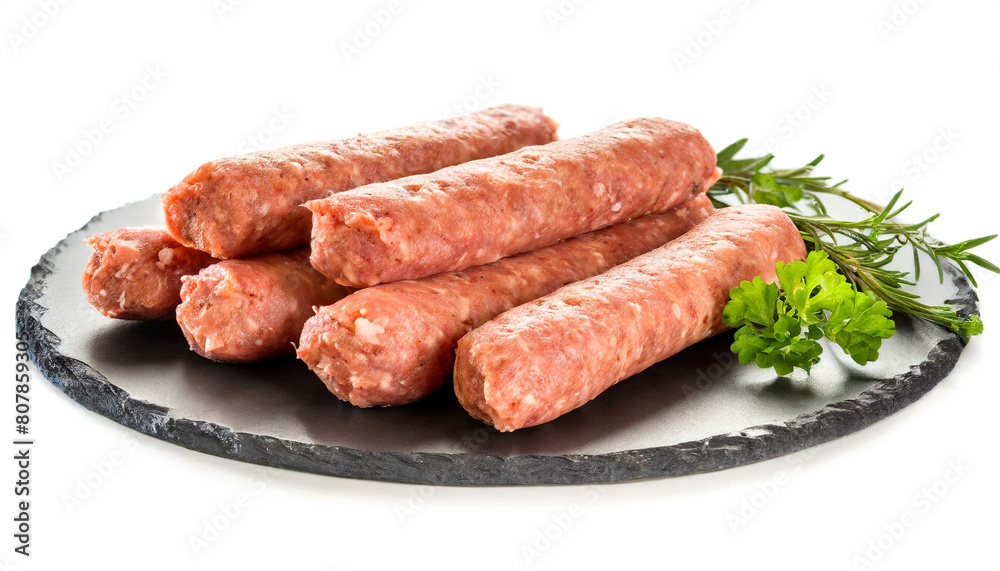 rohe Cevapcici isoliert auf weißen Hintergrund, Freisteller rohe Cevapcici isoliert auf weißen Hintergrund, Freisteller