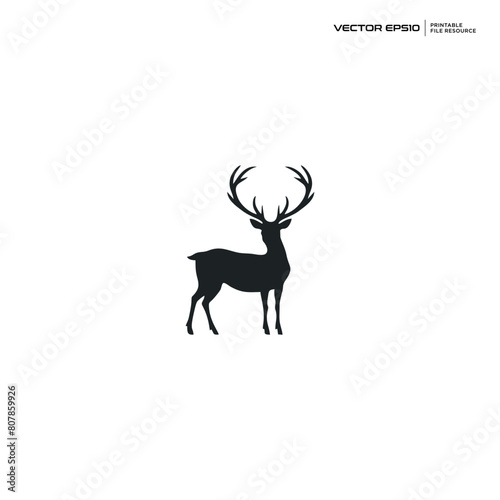 deer silhouette, character, logo, design, vector, illustration,