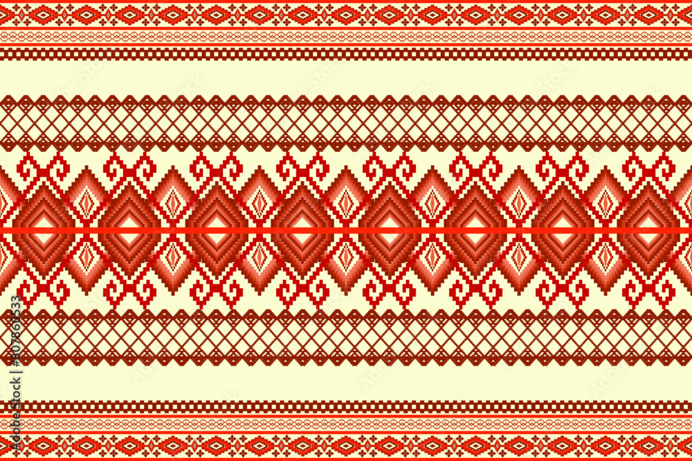 Ethnic geometric traditional seamless pattern. Native decorative Aztec style design for fabric, texture, interior, home decor, clothing, element, textile, ornaments, embroidery, wallpaper, background Ethnic geometric traditional seamless pattern. Native decorative Aztec style design for fabric, texture, interior, home decor, clothing, element, textile, ornaments, embroidery, wallpaper, background