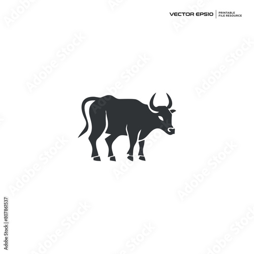 bull silhouette, character, logo, design, vector, illustration,