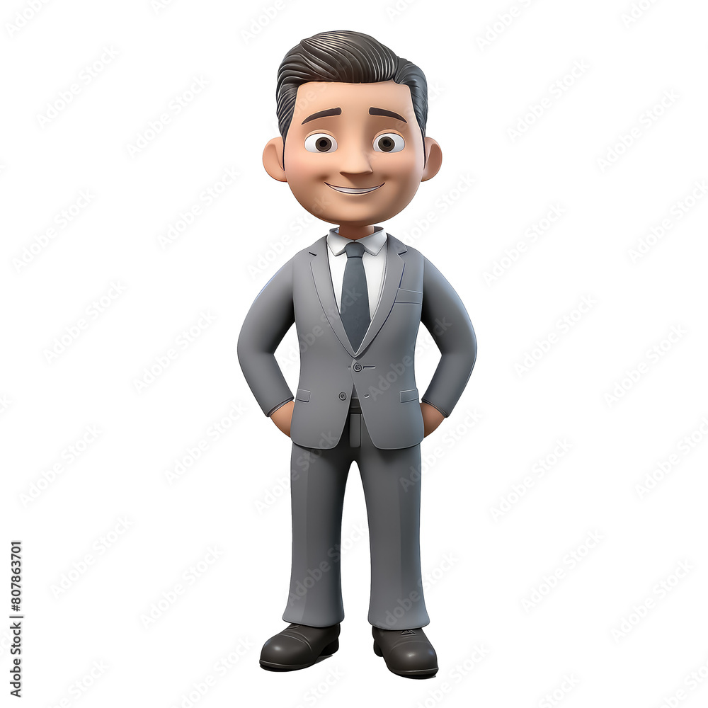 cartoon business man isolated on white background