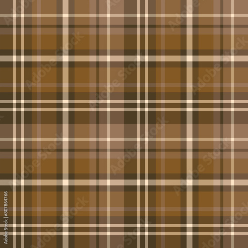 Seamless pattern in fantastic brown and beige colors for plaid, fabric, textile, clothes, tablecloth and other things. Vector image.