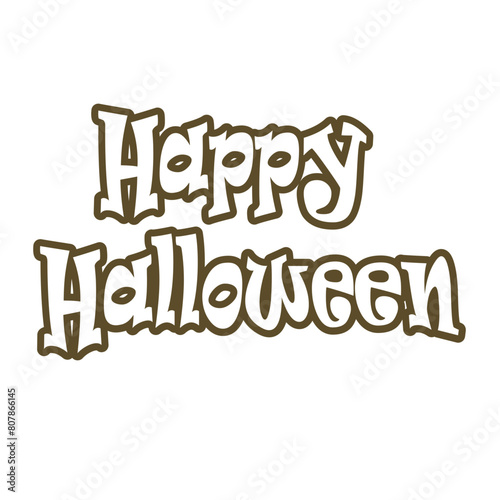 Happy hallloween outline lettering