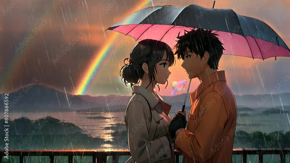 couple under umbrella