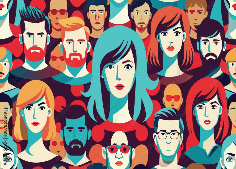 A group of men and women with various hair colors stand together, showcasing vibrant diversity in appearance. Generative AI A group of men and women with various hair colors stand together, showcasing vibrant diversity in appearance. Generative AI