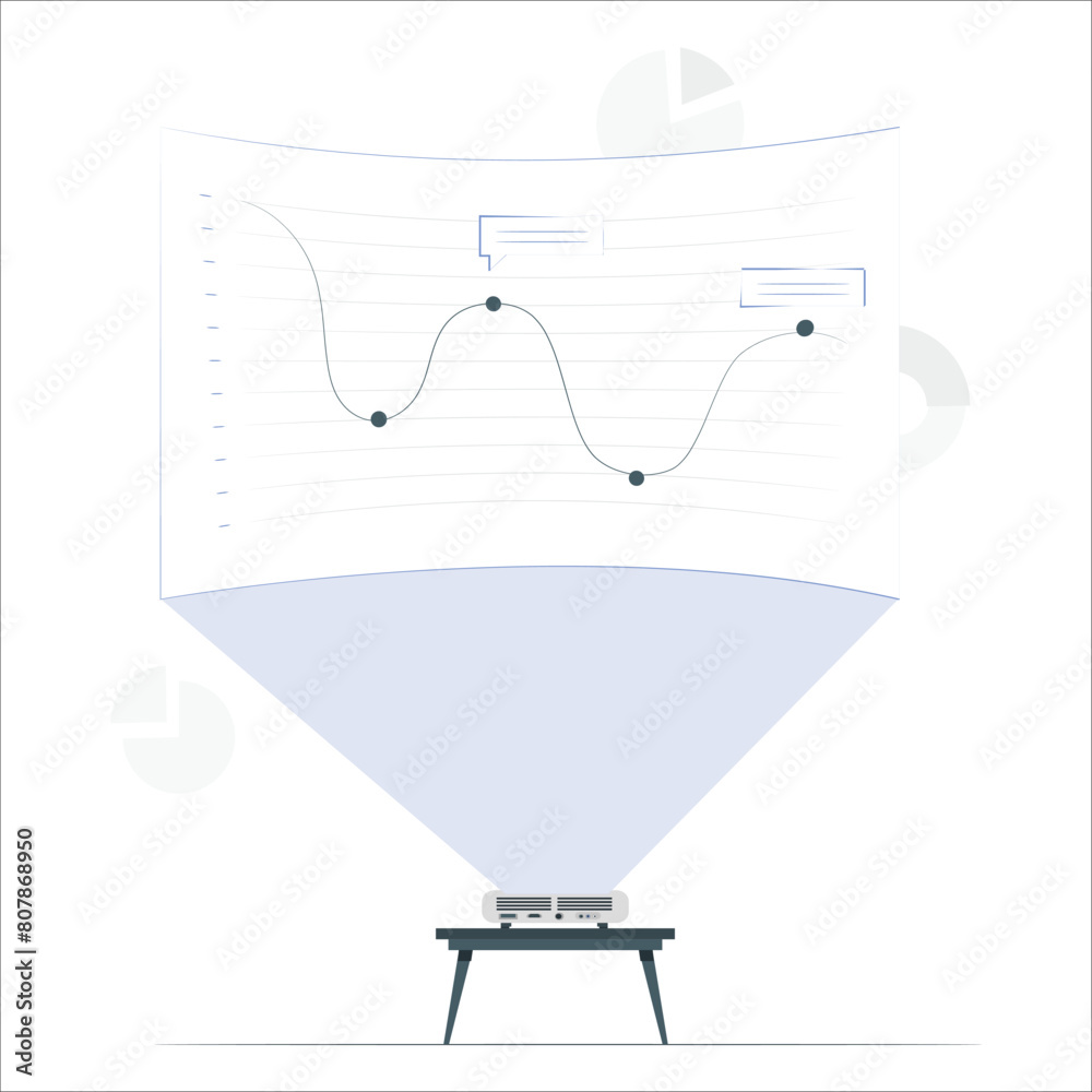 Empty meeting room Projections. Interior of meeting room in modern office. 3d Business Meeting room - illustration of an office situation. Male colleague making presentation, showing charts. 630
