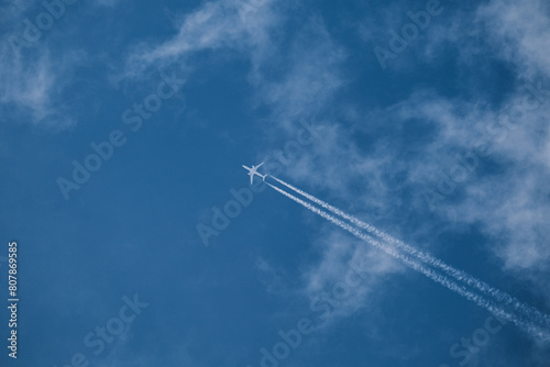 Photography airplane in the sky