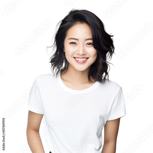 portrait of asian woman isolated on white background © terra.incognita
