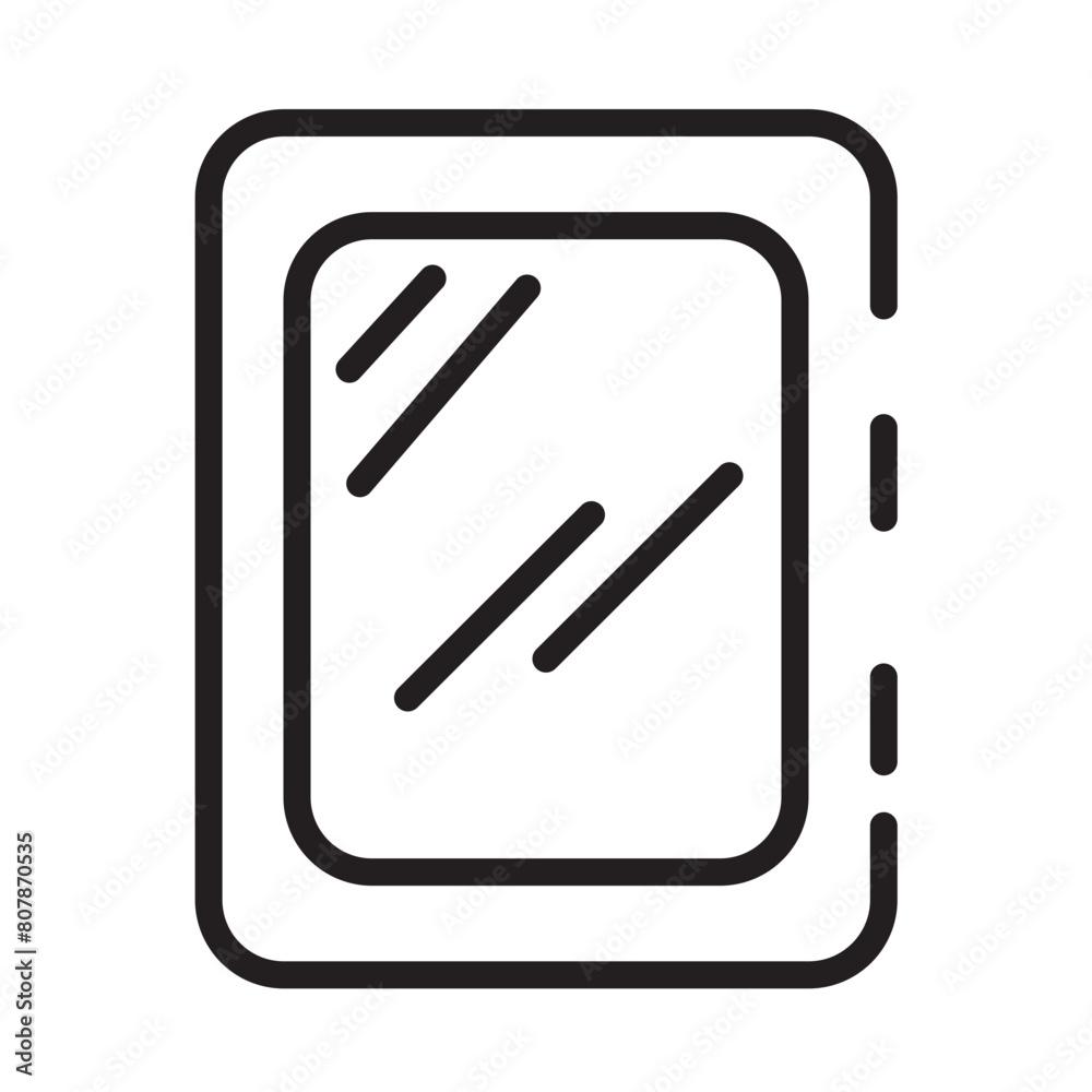 Mirror Shining Toilet Line Icon Mirror Shining Toilet Line Icon