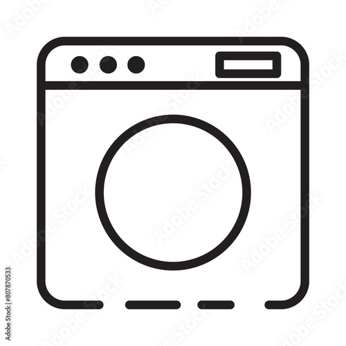 Laundry Machine Washing Line Icon