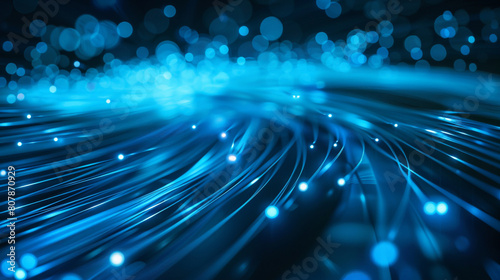 3D illustration of abstract fractal background for creative design looks like fiber optic. AI.