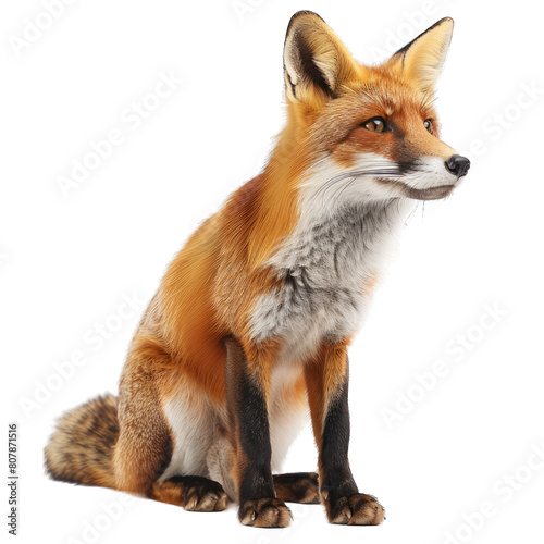a close up of a fox white background tranparent PNG