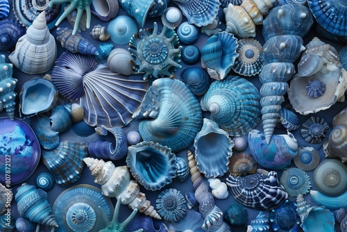 background of many different blue shells