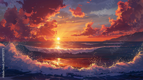 Sunset over the ocean