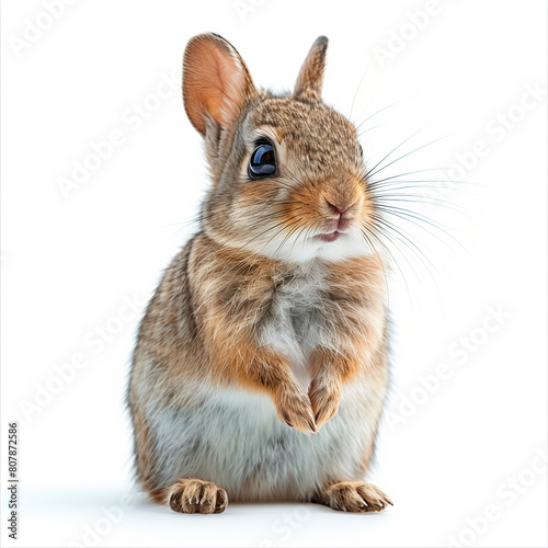 Close Up of a Rabbit on White Background