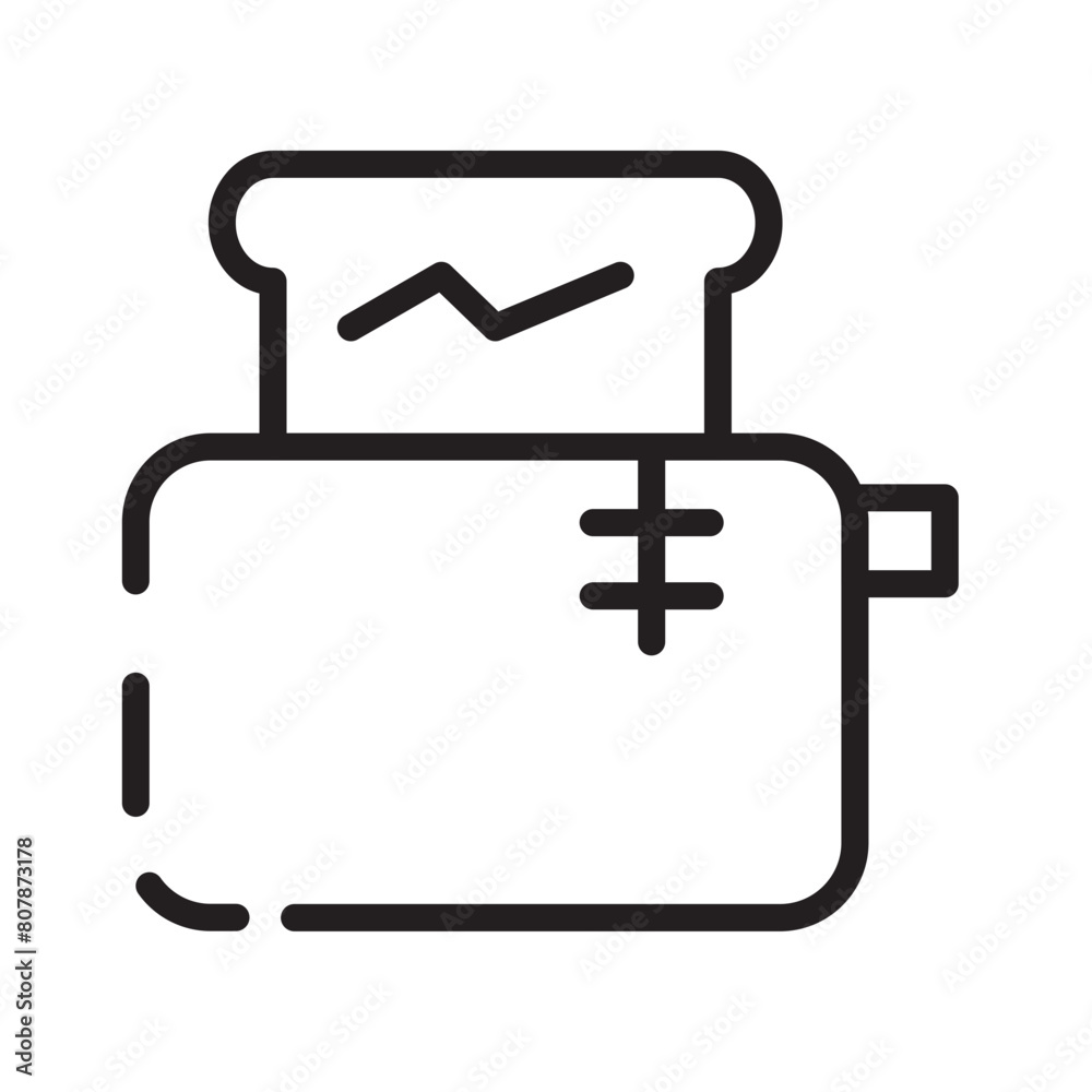 Food Machine Toaster Line Icon Food Machine Toaster Line Icon