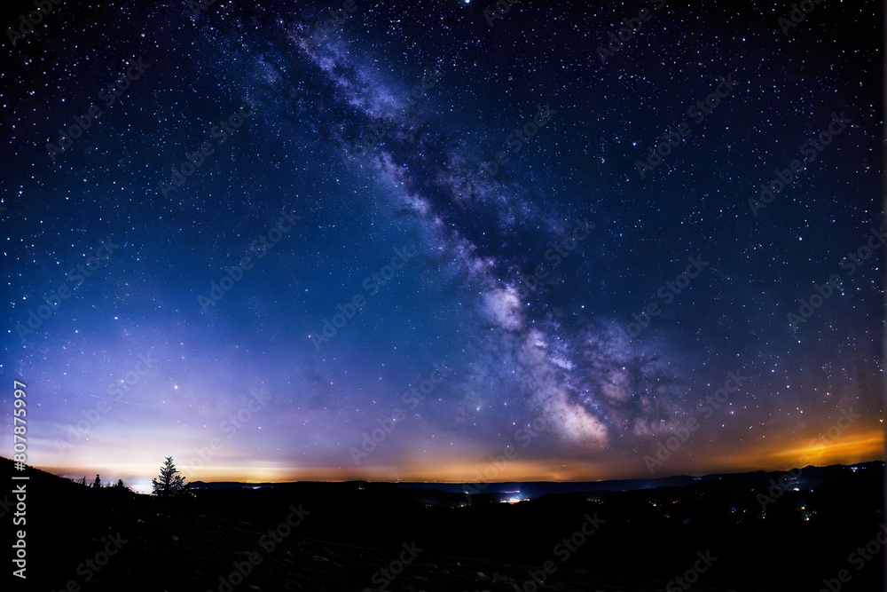 Galactic Splendor. Captivating Milky Way panorama, perfect for educational use, wall art, or digital backgrounds