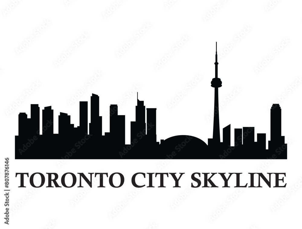 Toronto City skyline silhouette vector art