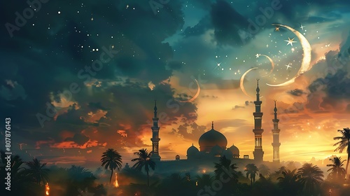 Islamic greeting Eid Mubarak cards for Muslim Holidays Eid Ul Adha festival celebration