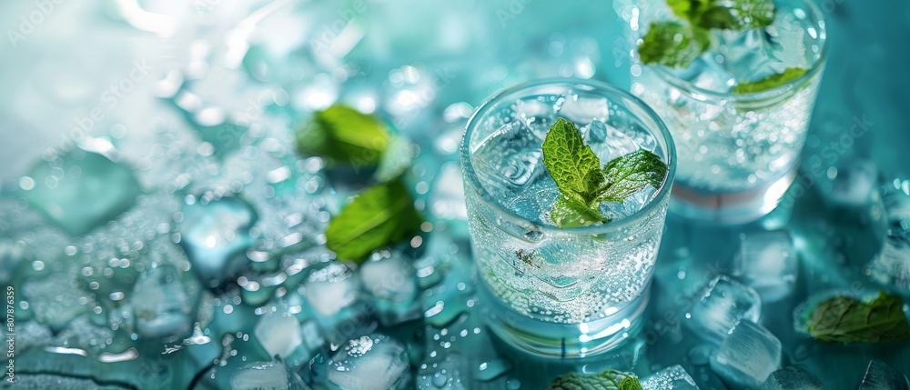 wide-format cooling service ad, frosted glass and mint chill design wide-format cooling service ad, frosted glass and mint chill design